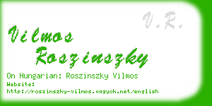 vilmos roszinszky business card